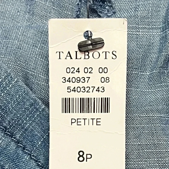 NWT Talbots Jean Chambray Drawstring Pants Size 8P - Picture 4 of 7